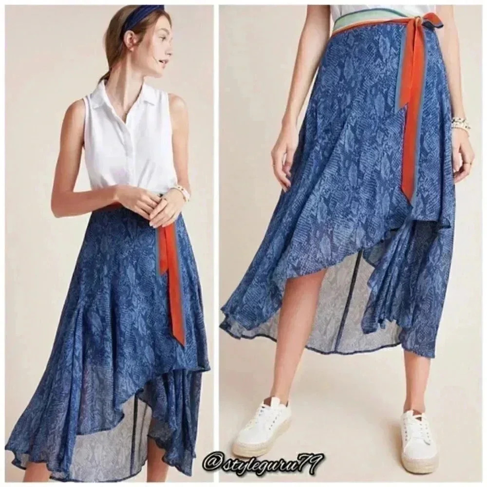 Anthropologie Joni Midi Wrap Skirt